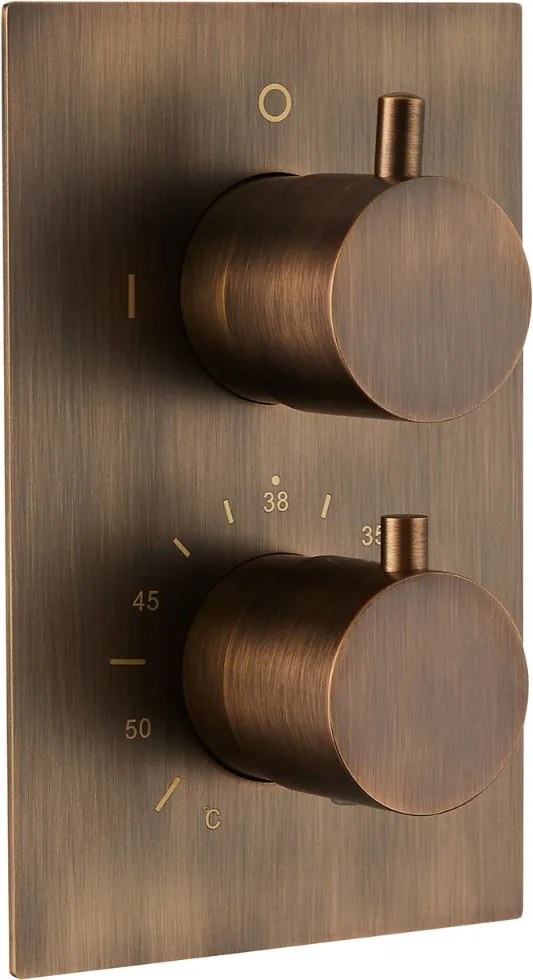 Saniclear Antique inbouw regendouche met 20cm hoofddouche, muurarm en glijstang verouderd messing