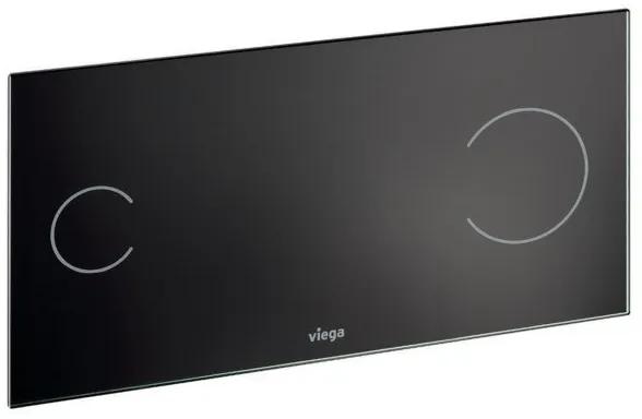 Viega Visign for more 100s wc bedieningsplaat 6v sensitive groen glas zwart 630 577