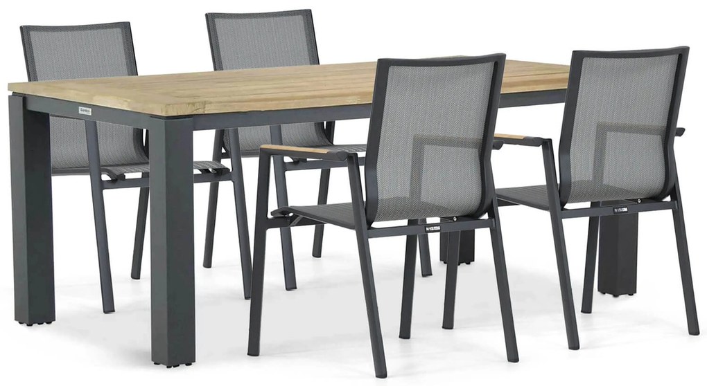 Tuinset 4 personen 180 cm Aluminium/textileen Grijs Lifestyle Garden Furniture Fiora/Veneto