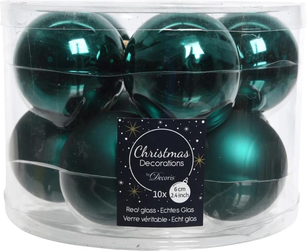 Kerstbal glas emaille-mat dia6cm smaragd
