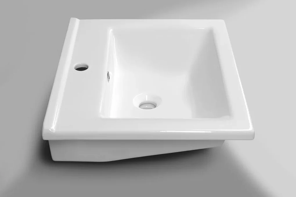Aqualine Zuno keramische wastafel 55cm wit