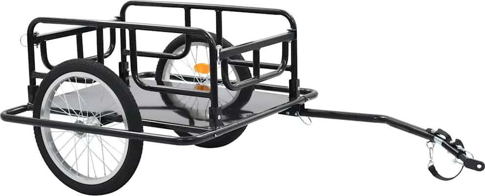 vidaXL Fietstrailer 130x73x48,5 cm staal zwart