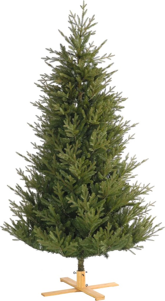 Arkansas kunstkerstboom - 183 cm - groen - Diameter 127 cm - 2.166 tips - houten voet