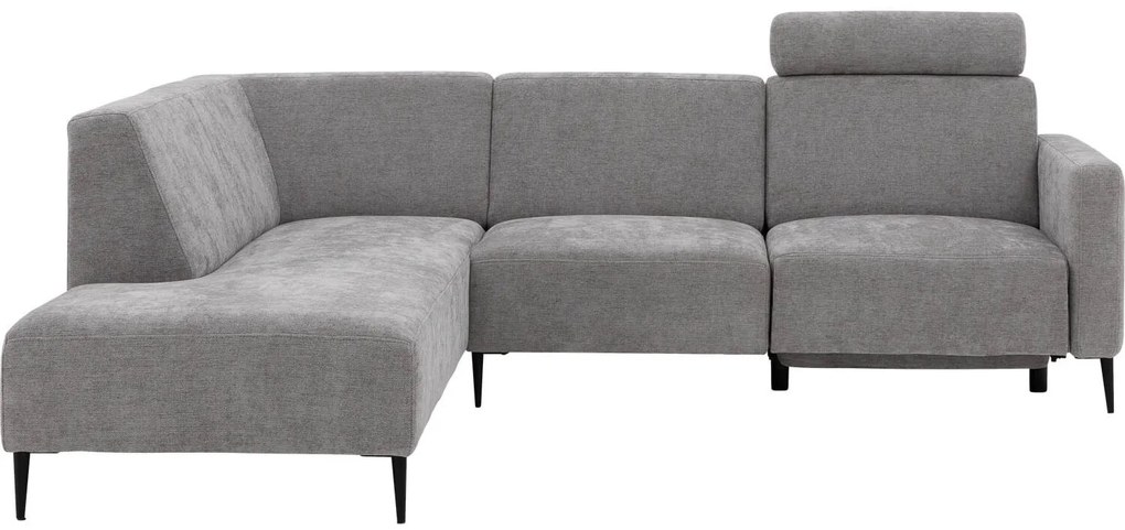 Goossens Hoekbank Tiolo Met Relaxfunctie En Hoofdsteun grijs, stof, 3-zits, modern design met ligelement links