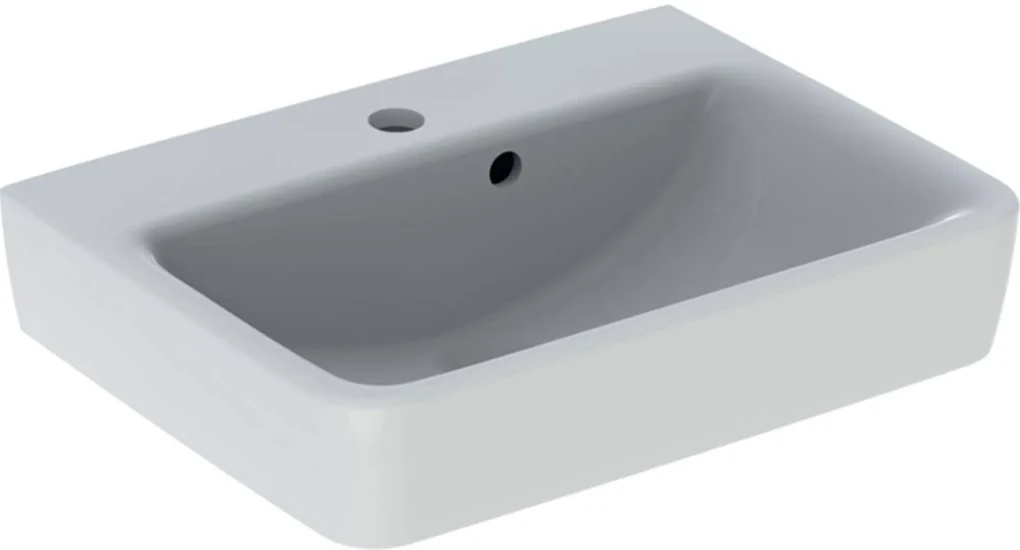 Geberit Renova Plan Fontein 50x38x16,5 cm 1 Kraangat Met Overloop Wit
