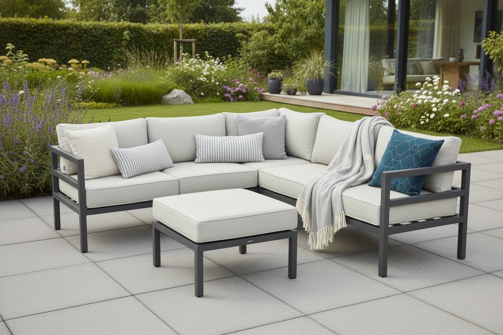 Hoek loungeset 5 personen Aluminium Grijs  Lifestyle Garden Furniture Rodenzo
