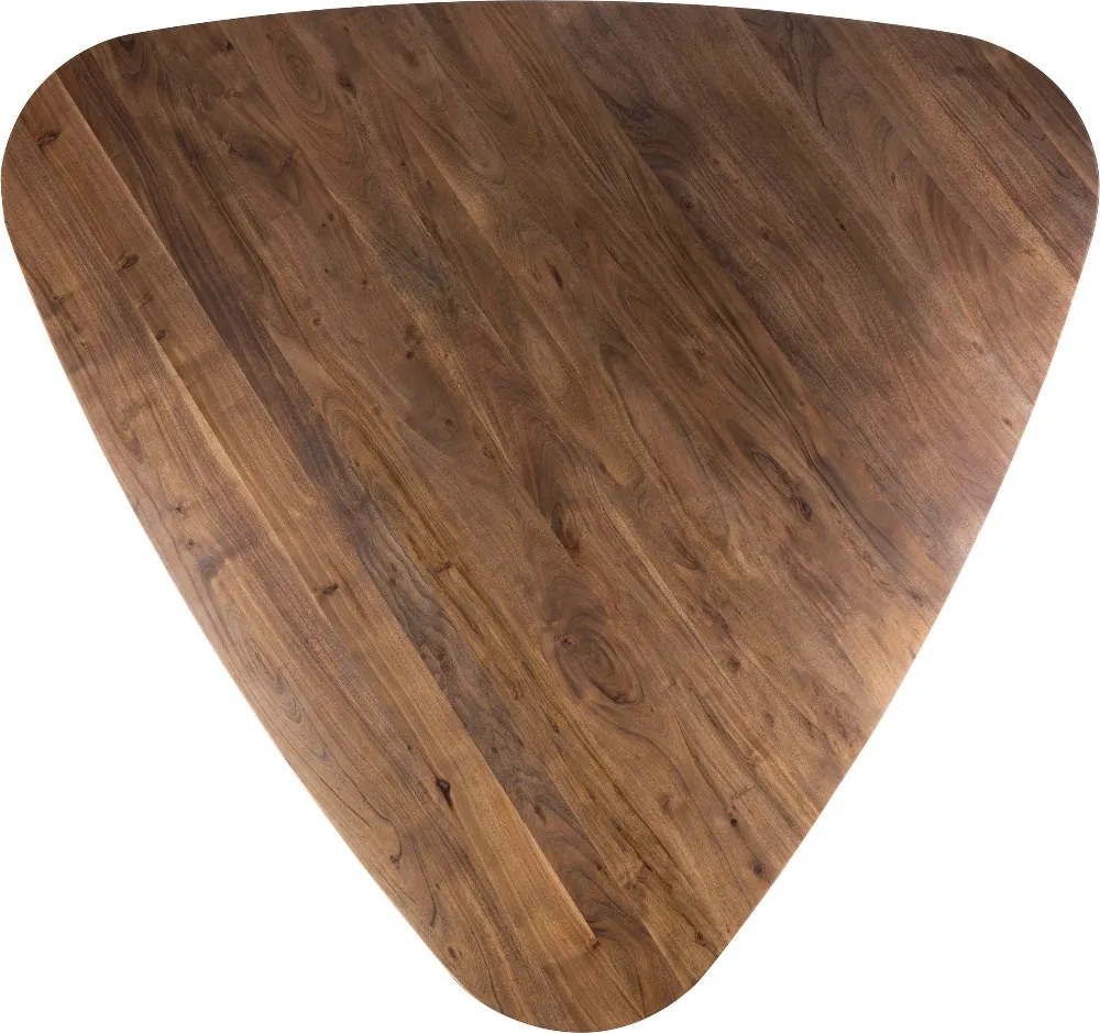 Driehoekige Eettafel Acaciahout - 165 X 165cm.