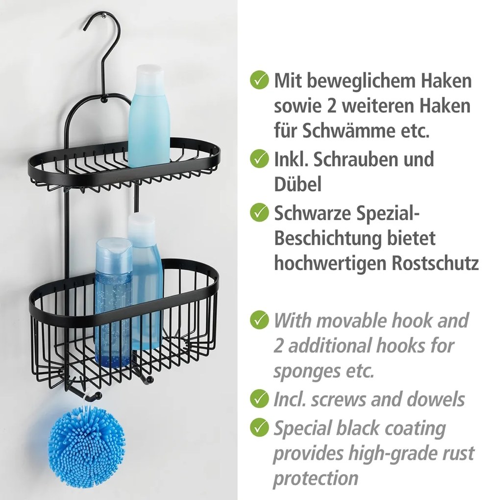 Wenko Classic Plus douche caddy 2-laags zwart