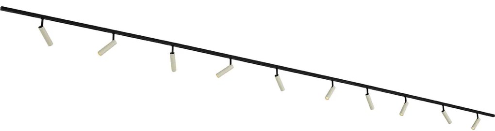 Modern railsysteem met 10 Spot / Opbouwspot / Plafondspots beige met zwart 1-fase - Slimline Uzzy G9 Binnenverlichting Lamp