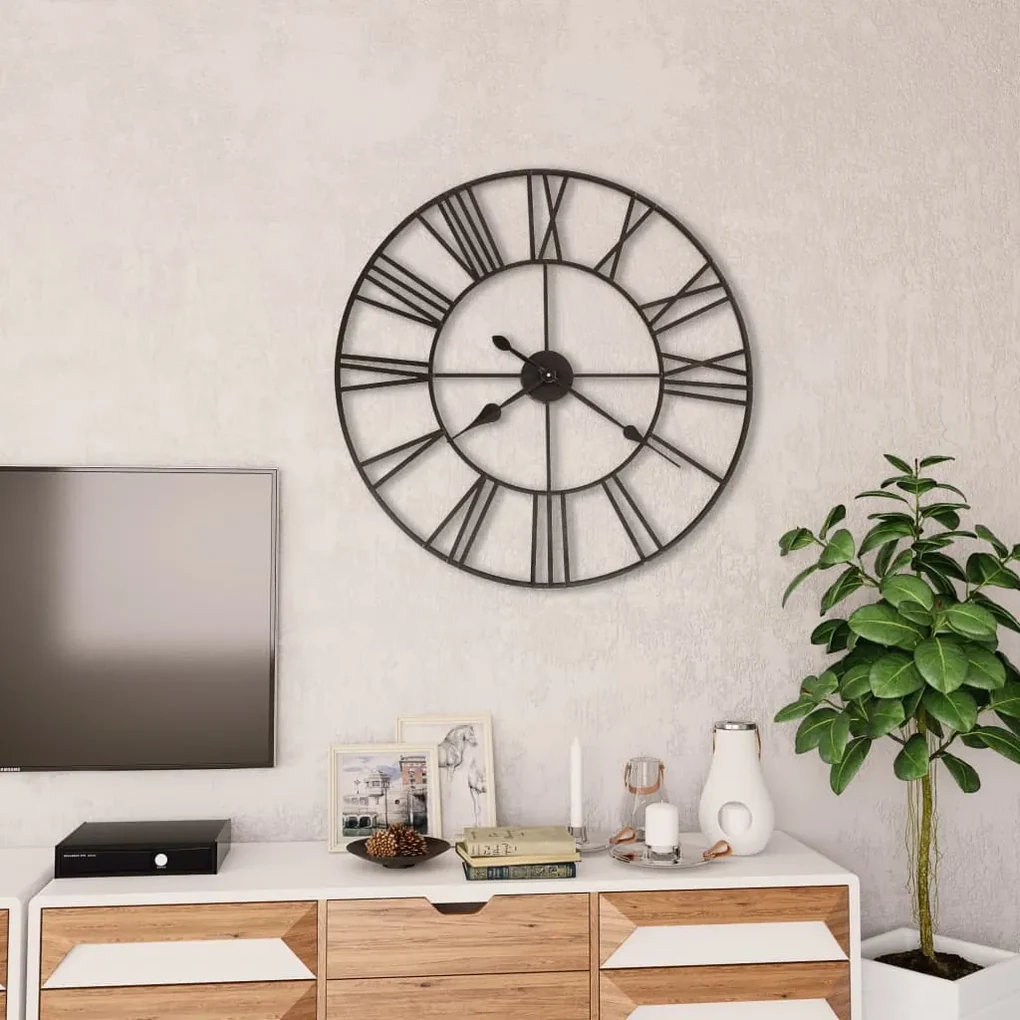 vidaXL Wandklok vintage-stijl met quartz-mechanisme XXL 80 cm metaal
