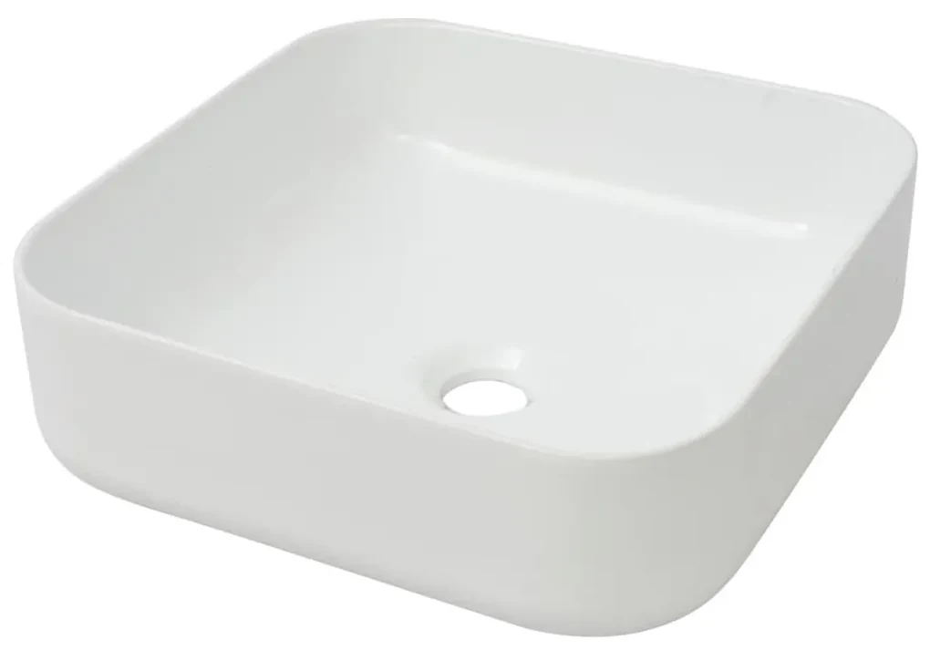 vidaXL Wastafel vierkant wit 38x38x13,5 cm keramiek