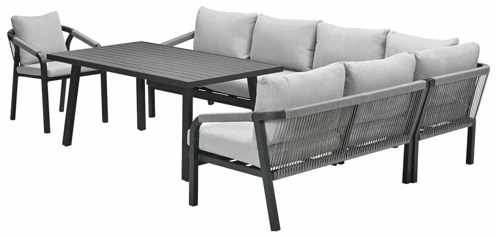 Garden Impressions Tarera lounge dining set 6-delig incl stoel - donker grijs