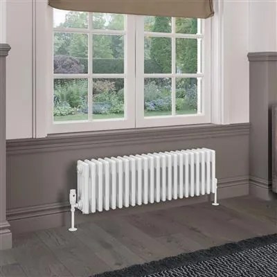 Eastbrook Rivassa 4 koloms radiator 100x30cm staal 1197W wit glans