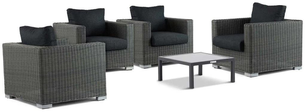 Loungeset 4 personen Wicker Grijs  Garden Collections Toronto/Arenas