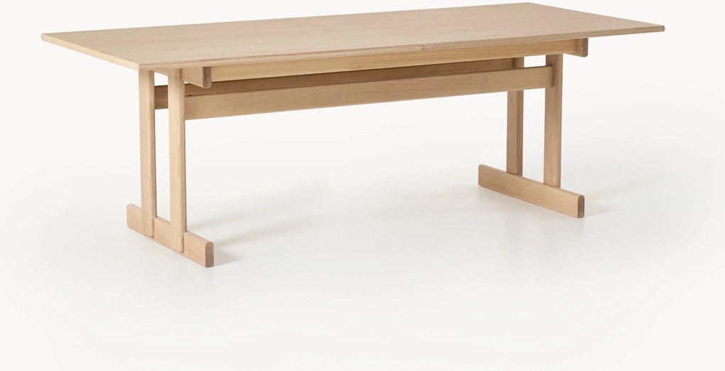 Uitschuifbare eettafel Brynn van eikenhout, in verschillende formaten