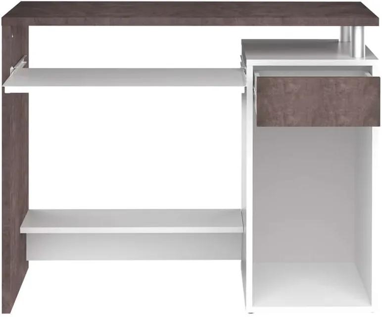 Symbiosis bureau Lesund - wit/betongrijs - 79,2x99x50 cm - Leen Bakker