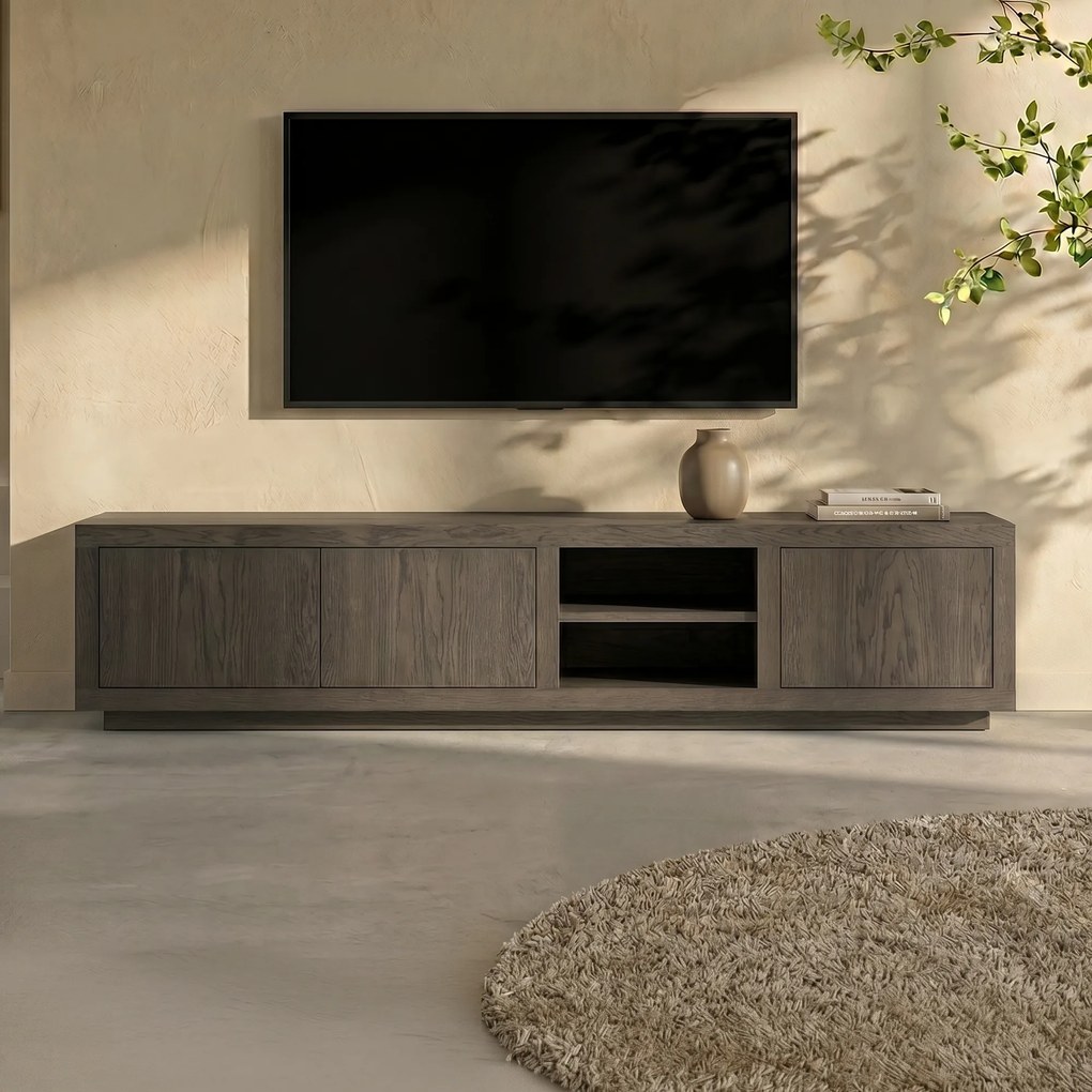 Tv-meubel Bruin Eiken 200 Cm - 200x42x45cm.