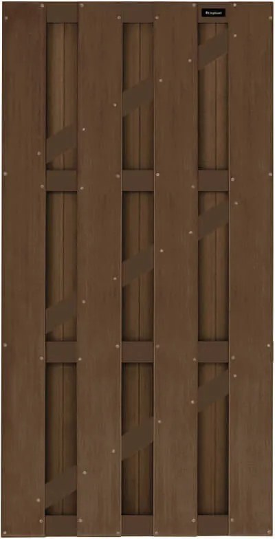 Tuindeur composiet Basic bruin met aluminium-bruin frame (90 x 180 cm)