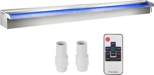 VEVOR Zwembad Waterval Overloopgoot 151 x 11,5 x 8 cm Zwembadfontein met kleurrijke LED-strip Slangaansluiting Afstandsbediening Corrosiebestendig voor Vijver Tuin Buiten