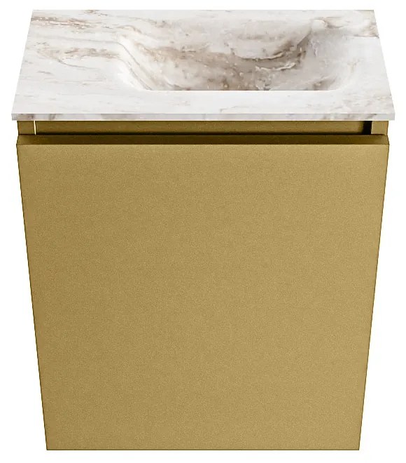 Mondiaz Ture DLux toiletmeubel 40cm oro met wastafel frappe rechts zonder kraangat