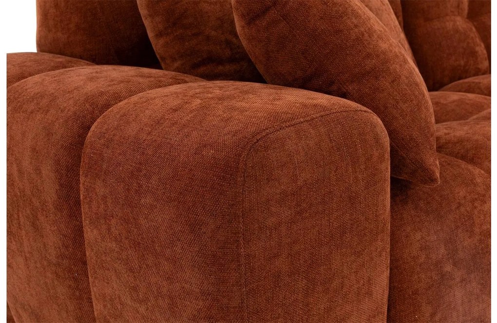 Goossens Excellent Bank Kubus - 30 X 30 Cm Stiksel rood, stof, 1,5-zits, modern design met chaise longue links