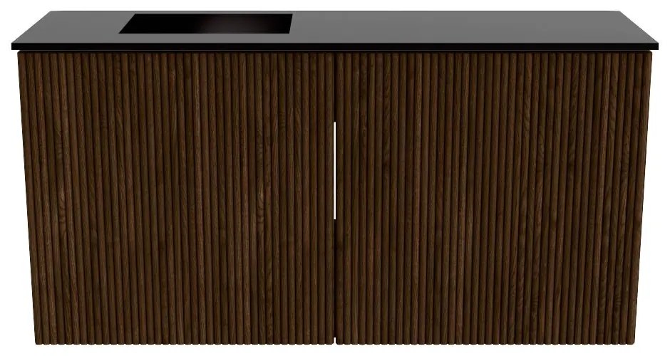 Mondiaz Joya 80cm toiletmeubel walnut met wastafel faye links zonder kraangat urban