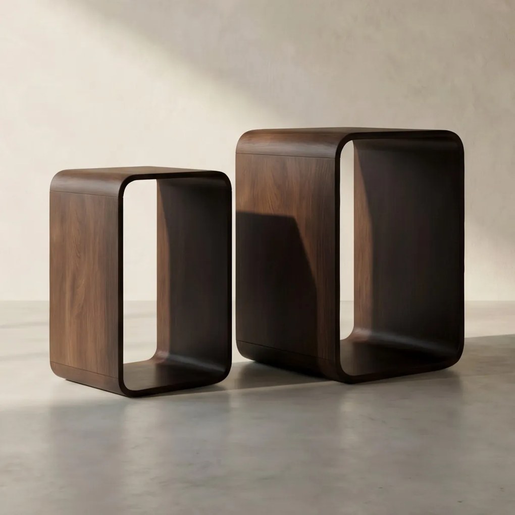 Retro Bijzettafel Set - 37.5 X 30cm.