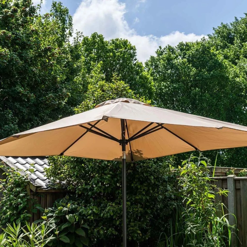 Garden Impressions Lotus stokparasol 250x250 - taupe
