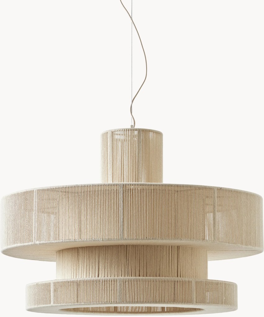 Grote hanglamp Lace van linnen draad