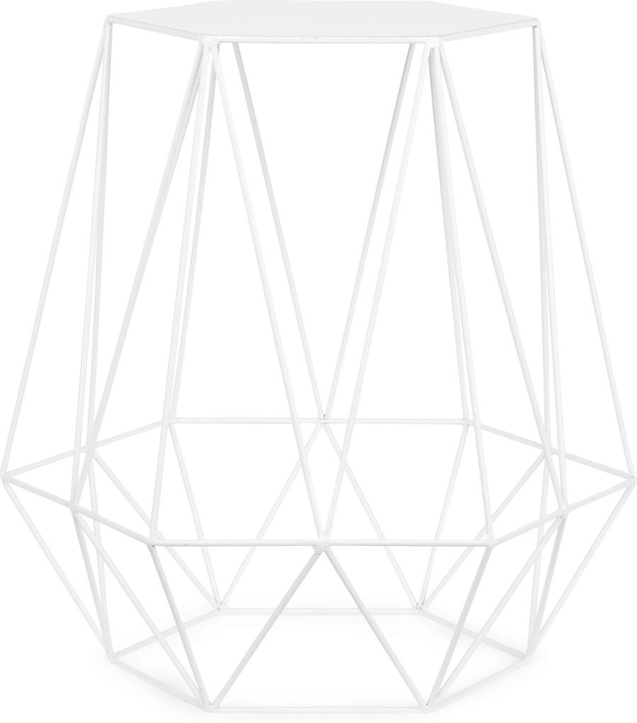 It's About Romi | Bijzettafel Diamant lengte 50 cm x breedte 50 cm x hoogte 50 cm wit bijzettafels staal tafels meubels | NADUVI outlet
