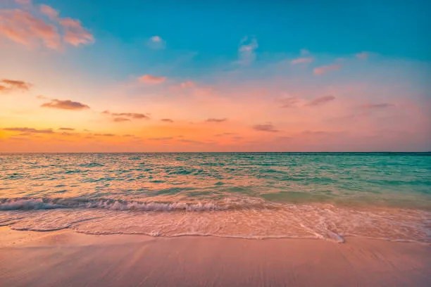 Foto Closeup sea sand beach. Panoramic beach, Levente Bodo