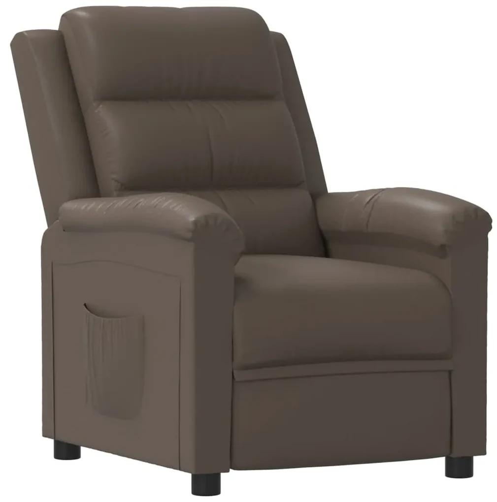 vidaXL Fauteuil verstelbaar kunstleer grijs