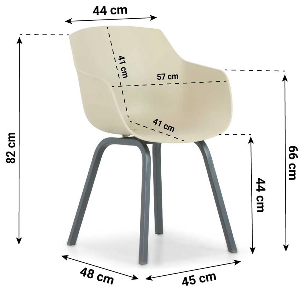 Tuinset 4 personen 90 cm Kunststof Taupe Lifestyle Garden Furniture Salina/Mateo