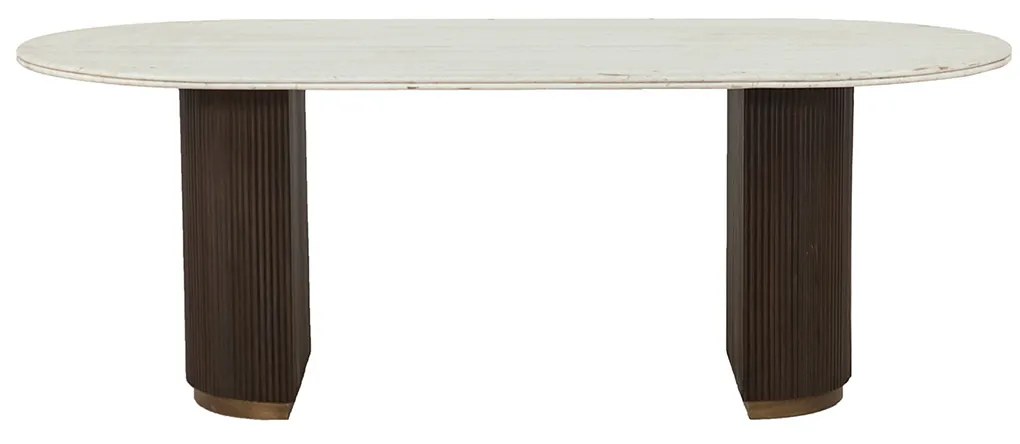 Richmond Interiors Mayfield Ovale Eettafel Marmer 210 Cm - 210 X 100cm.
