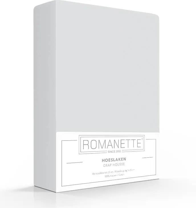Romanette Luxe Hoeslaken Katoen - Zilver 140 x 200