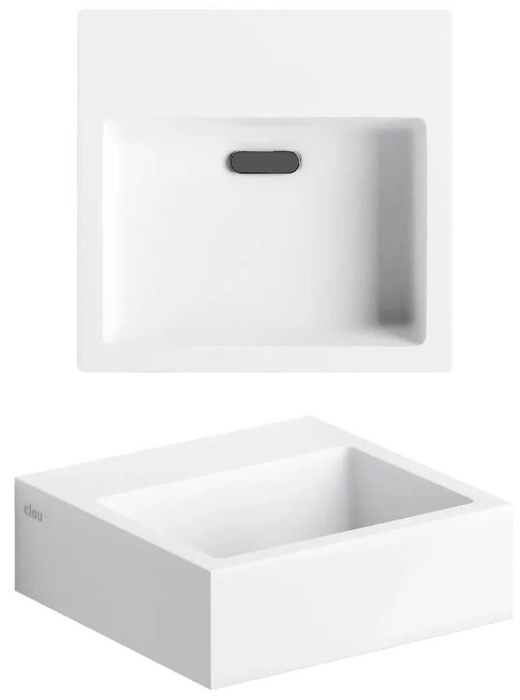 Clou Flush 1 fontein 28cm solid surface wit mat
