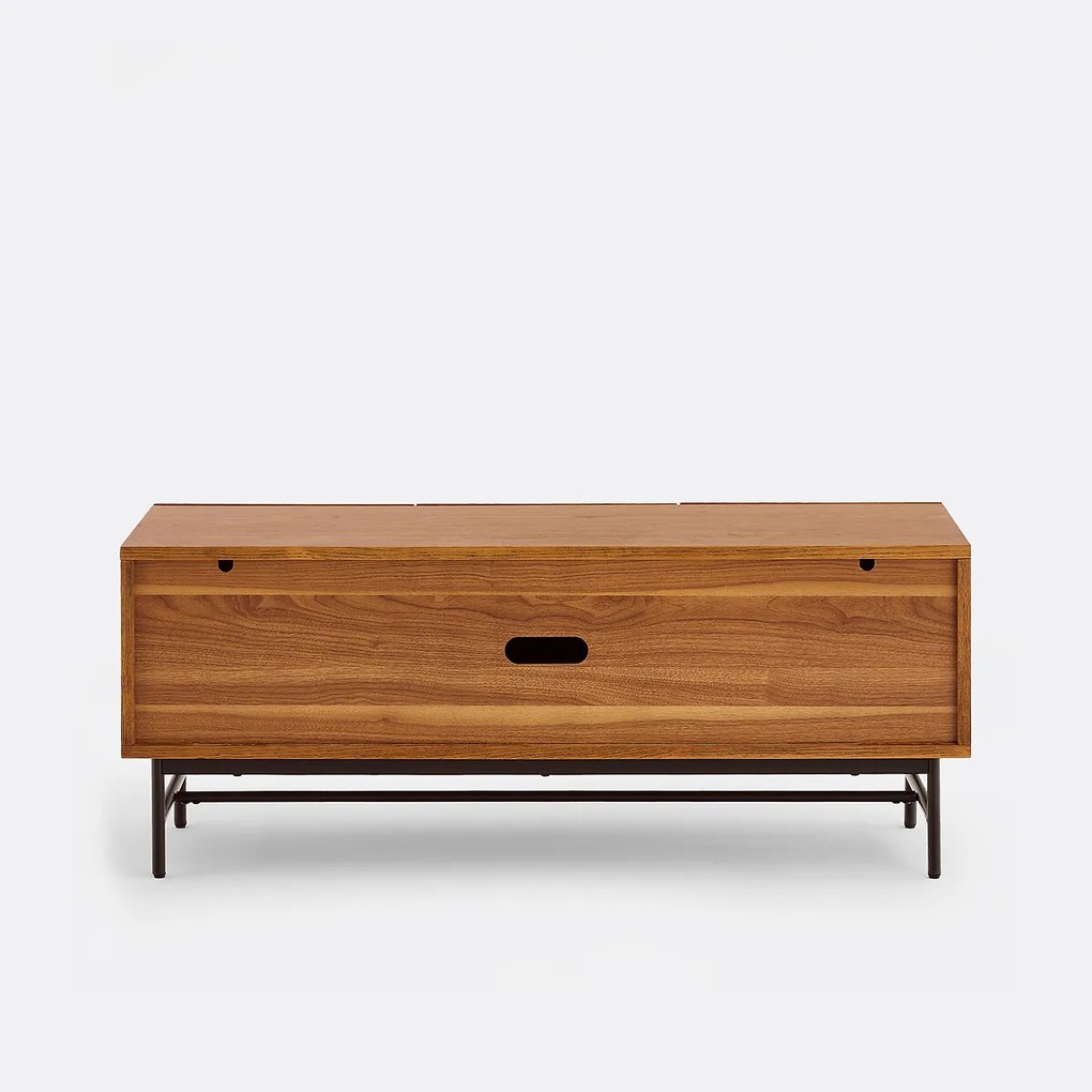 TV-meubel met fineer, met reliëffront, 120 cm breed, JEREM