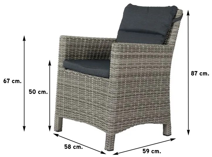 Wicker tuinstoel Oliva - Paloma grijs