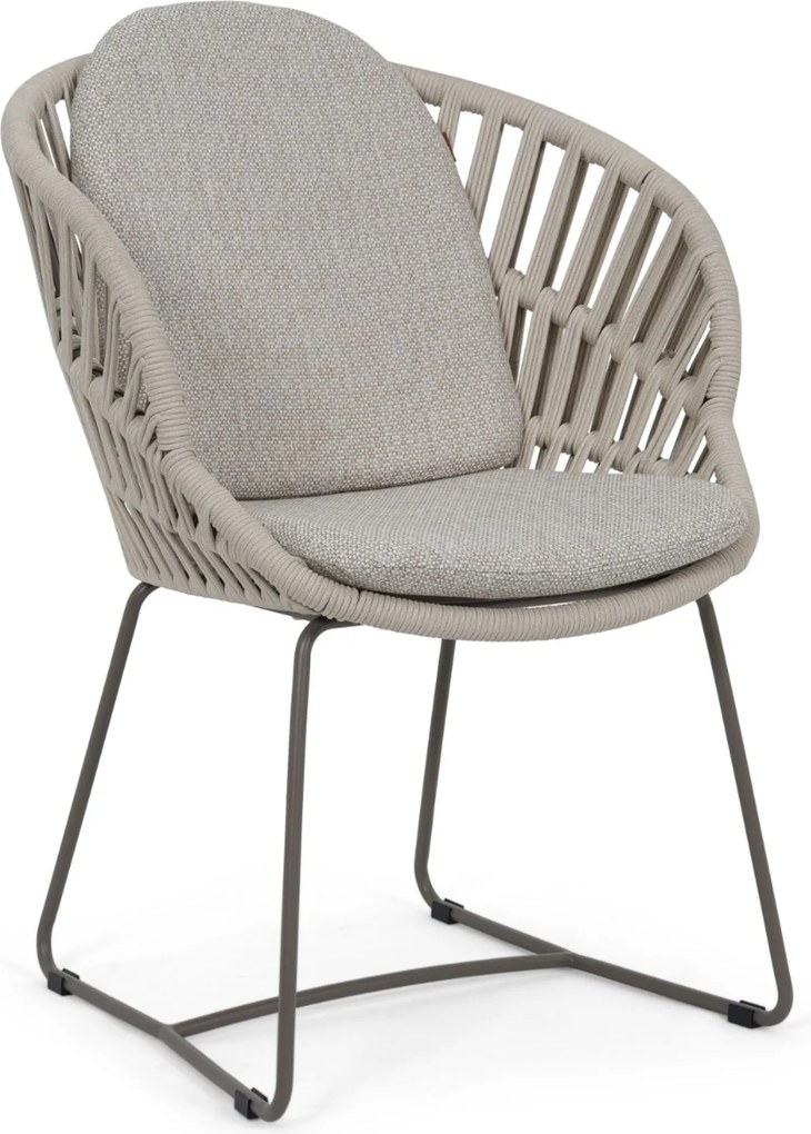 Tuinset Ronde Tuintafel 6 personen 158 cm Rope Taupe Santika Furniture Santika