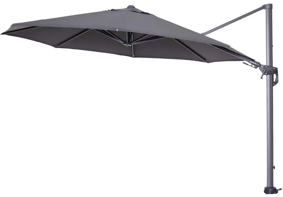 GI Hawaii zweefparasol 350 cm. - Donker grijs - met voet en hoes