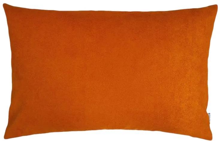 Kussen oranje suedine (soort leer) Met binnenkussen 60 x 40 cm