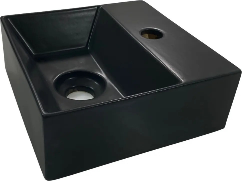 Salenzi Spy Fontein met clickwaste 30x30 cm mat zwart