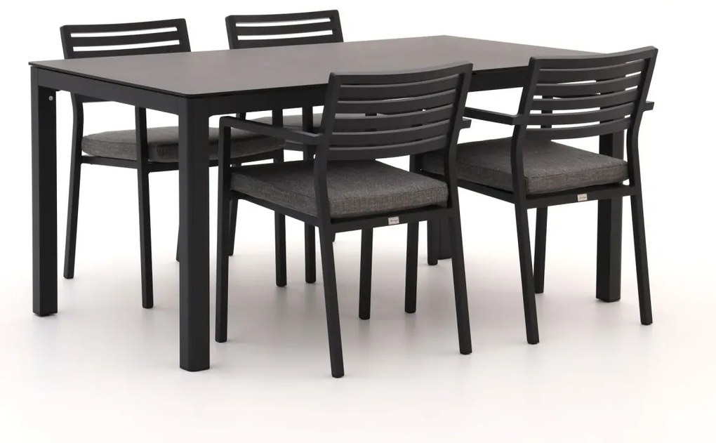 Diningset Bellagio  | 4 personen aluminium | Tuinset stapelbaar | 5-delig | Kees Smit Tuinmeubelen