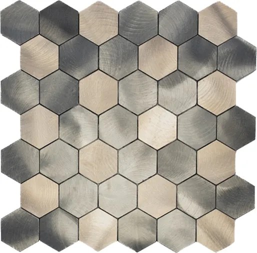 Zelfklevend Mozaïek Hexagon Nela - 30.5 cm x 30.5 cm x 0.40 cm | 0.5 kg | Paneli zelfklevende steenstrips