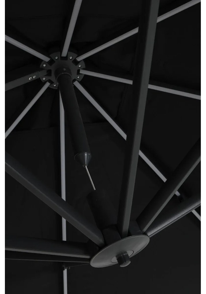 Garden Impressions Hawaii Lumen LED zweefparasol 300x300 -donker grijs - zwart