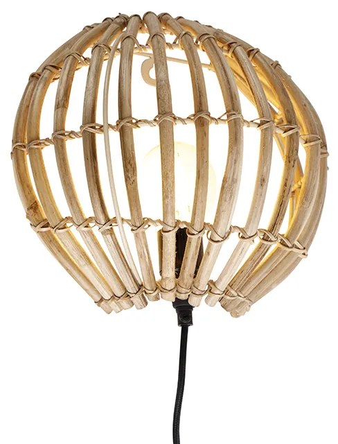 Landelijke wandlamp bamboe half rond - Canna