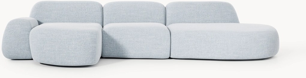 Modulaire bouclé hoekbank Wolke (4-zits) met chaise longue