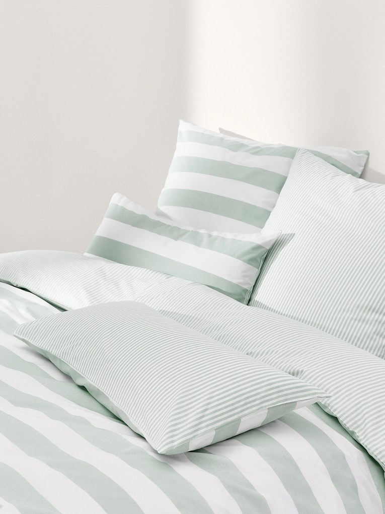 Gestreept katoenen dubbelzijdig dekbedovertrekset Lorena