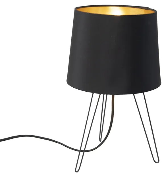 Stoffen Moderne tafellamp zwart - Lofty Modern, Design E14 cilinder / rond Binnenverlichting Lamp