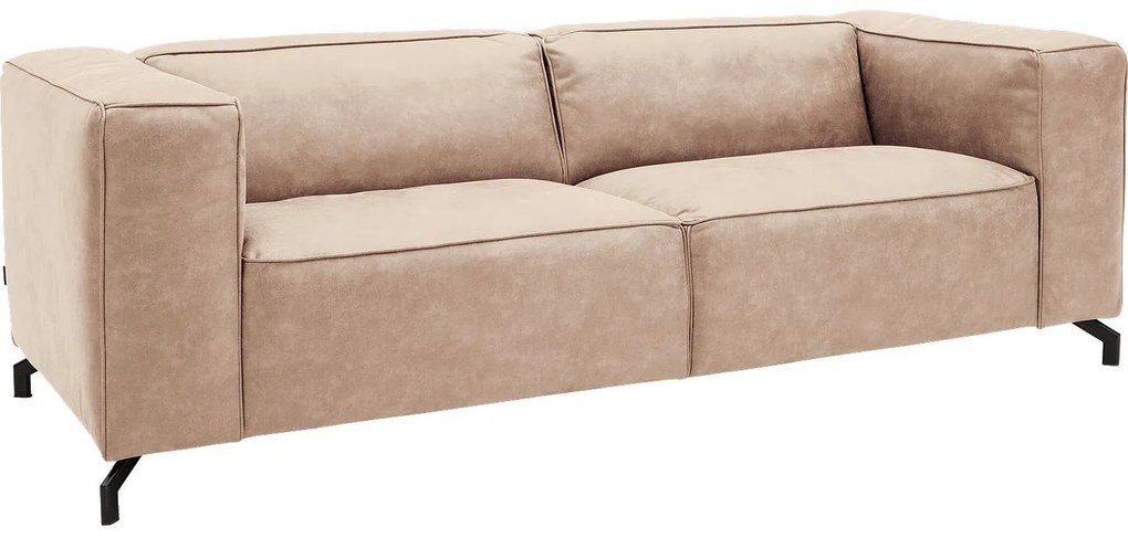 Goossens Bank Calvin beige, micro leer, 3-zits, modern design